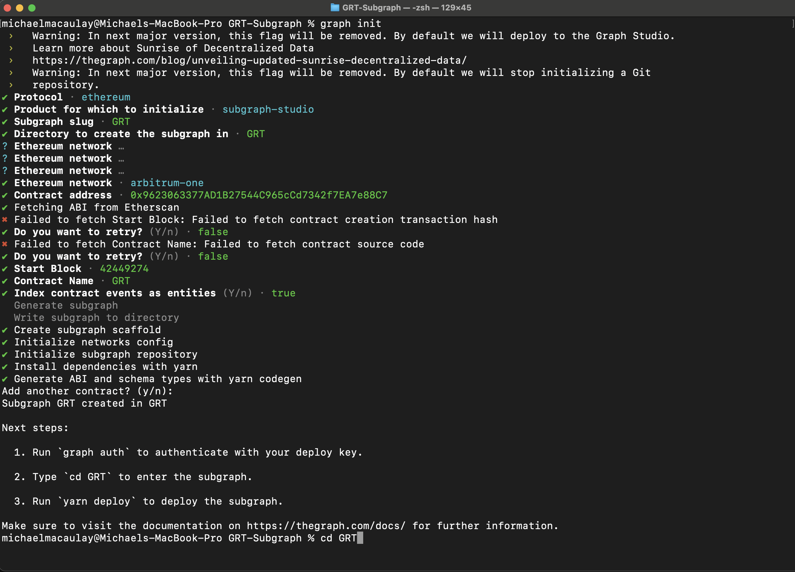 Subgraph command